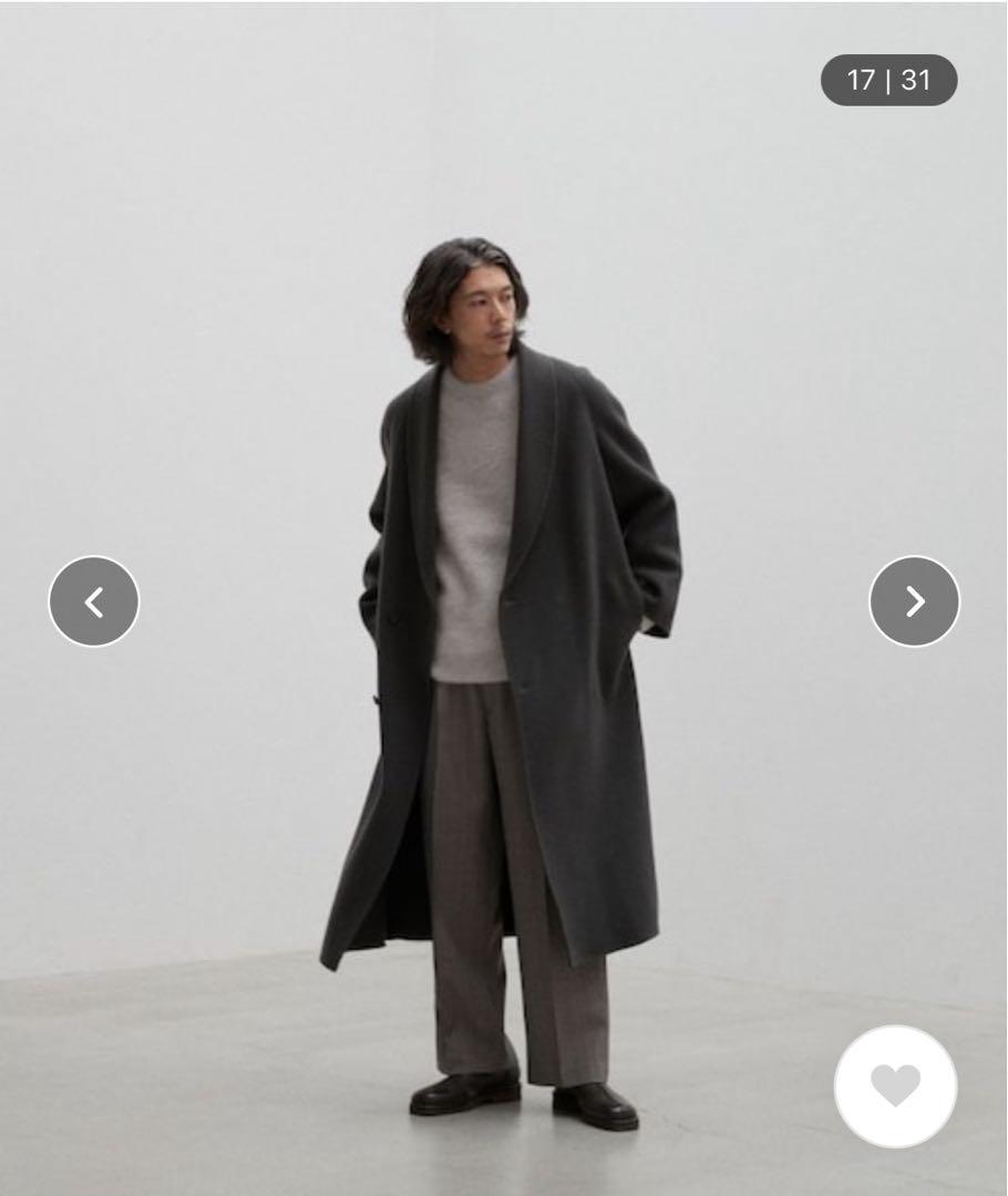 ジャケット・アウター LIDNM Super 140s SHAWL COLLAR CAPE COAT