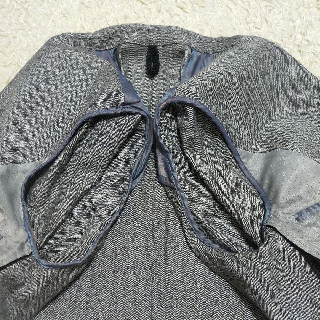 【極美品】ムッシュニコル・ジャケット・リネン混・ストレッチ・グレーまだら模様・M 極美品】ムッシュニコル・ジャケット・フランネル・ストレッチ