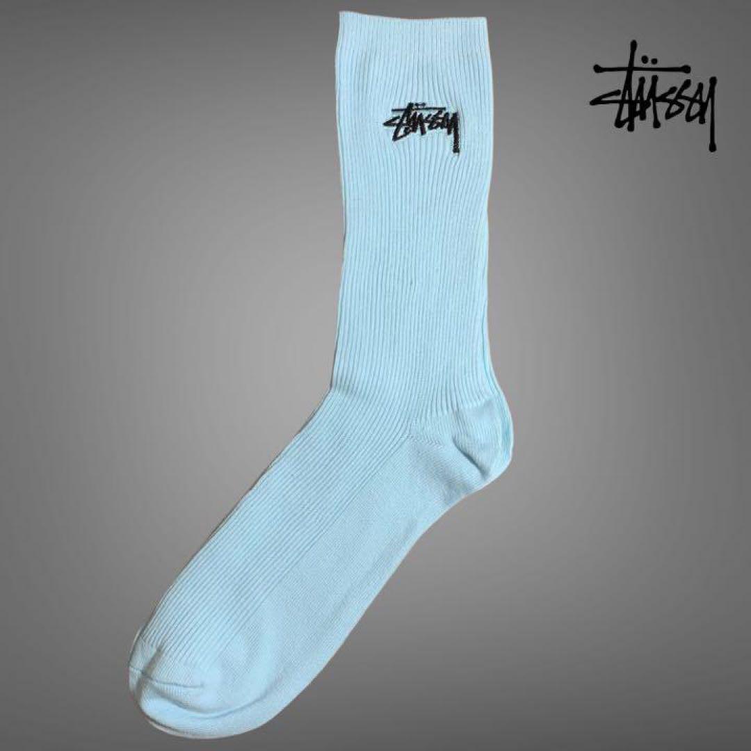 新品未使用 ラスト1点】ステューシー stussy ソックス 靴下 水色