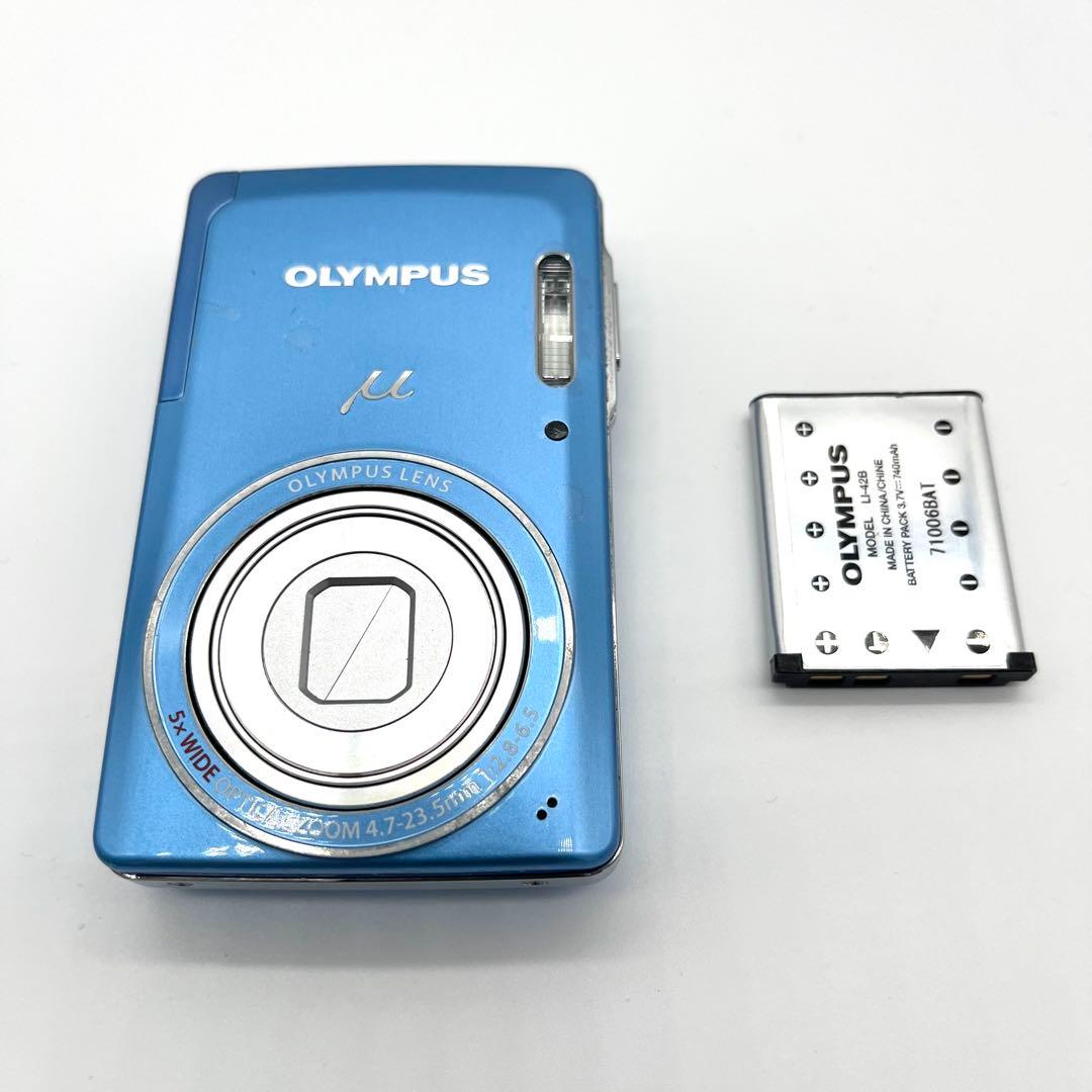 動作確認済　OLYMPUS μ-5010 ライトブルー デジカメ