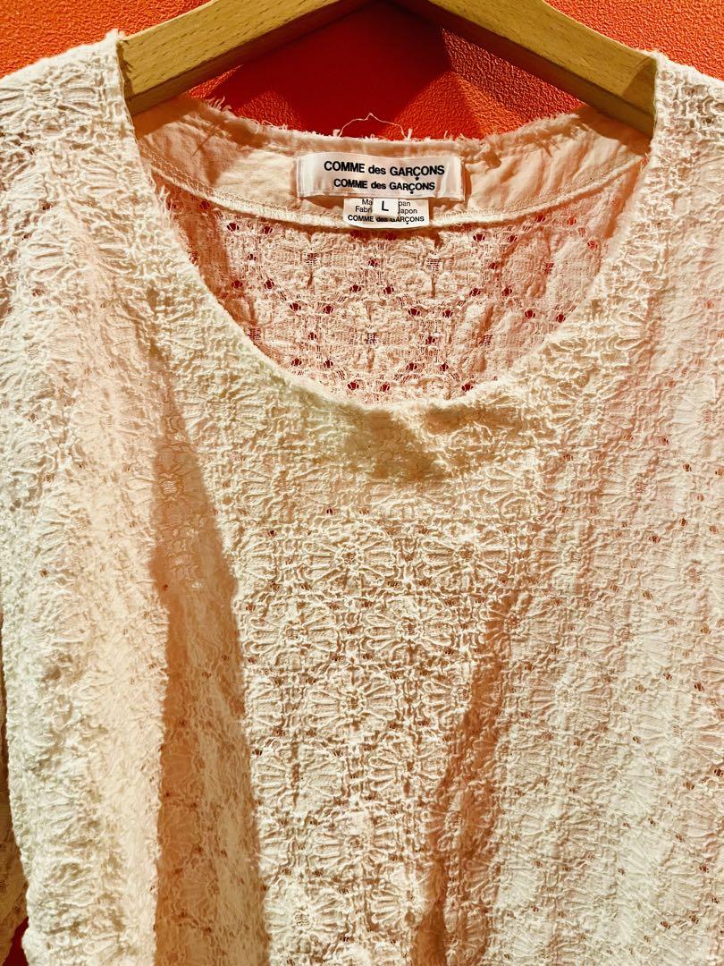 ギャルソン　フラワーメッシュ　刺繍　tシャツ 長袖