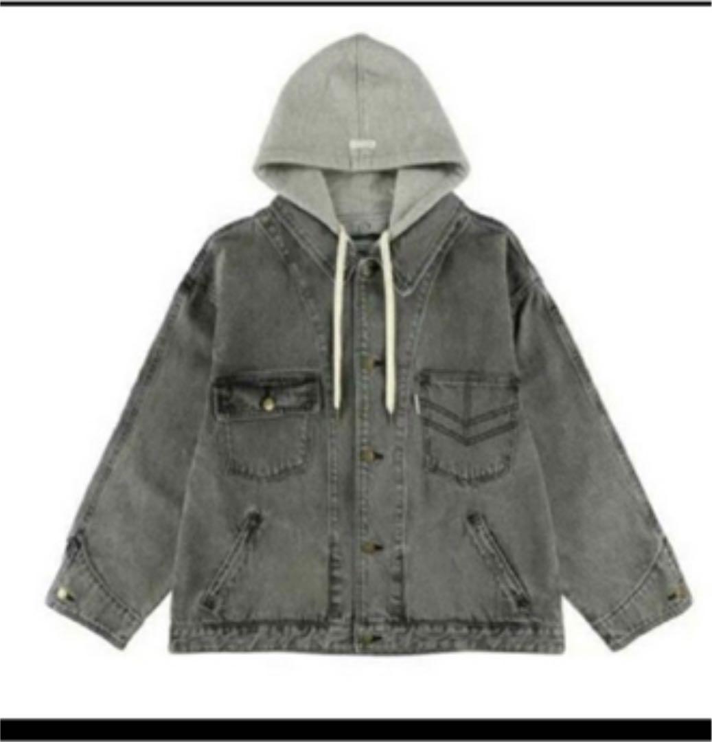 アリシアスタン Hooded Oversized Denim Jacket