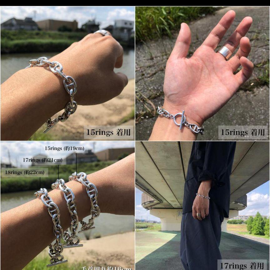 シルバー925 アンカーチェーン ブレスレット 錨 アクセサリー 15rings