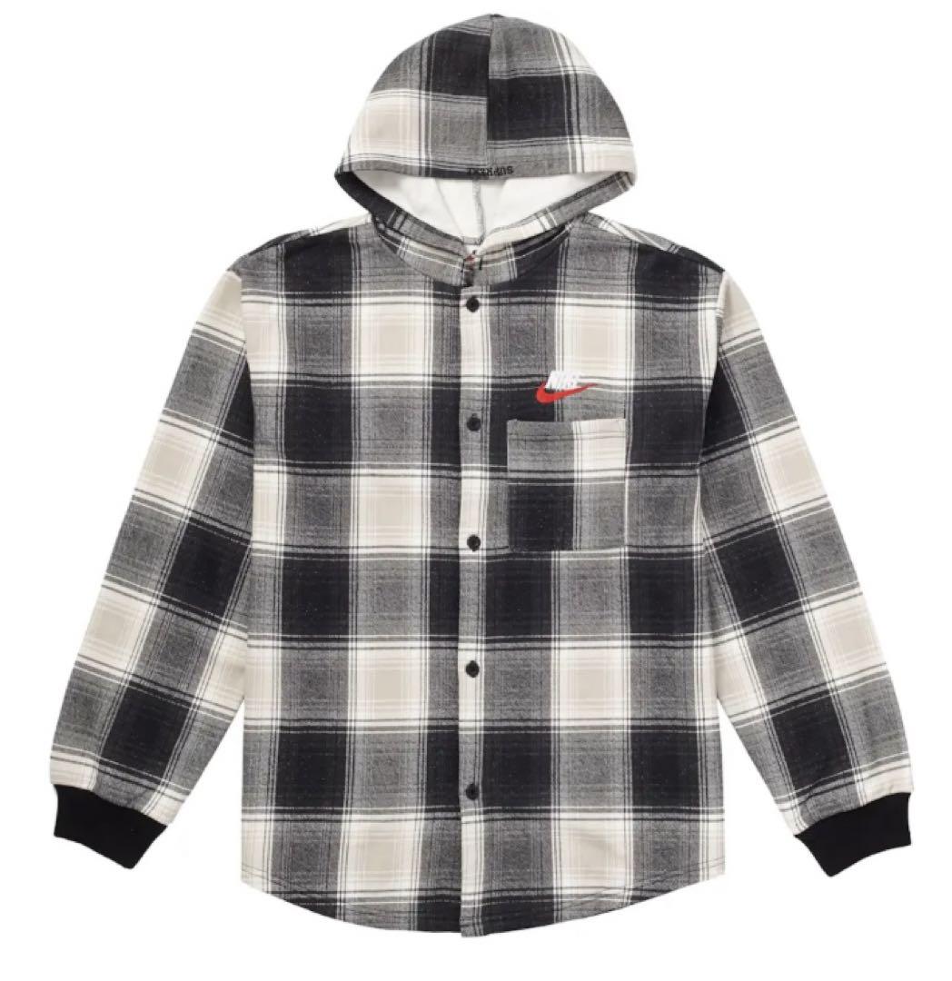 supreme®︎NIKE®︎  plaid hooded  sweat shirt