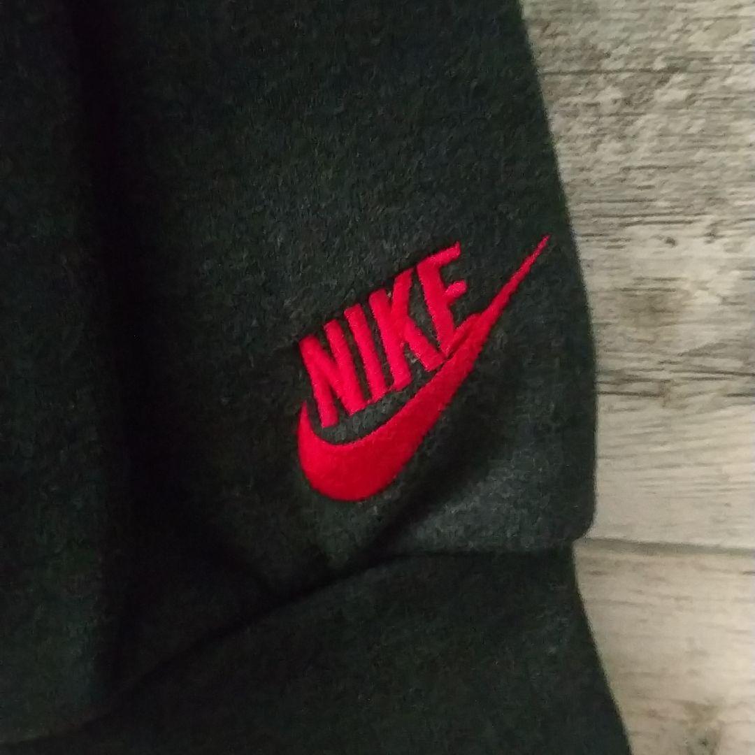 希少デザイン☆90s ナイキ 刺繍ロゴ センターロゴ スウェット L 黒