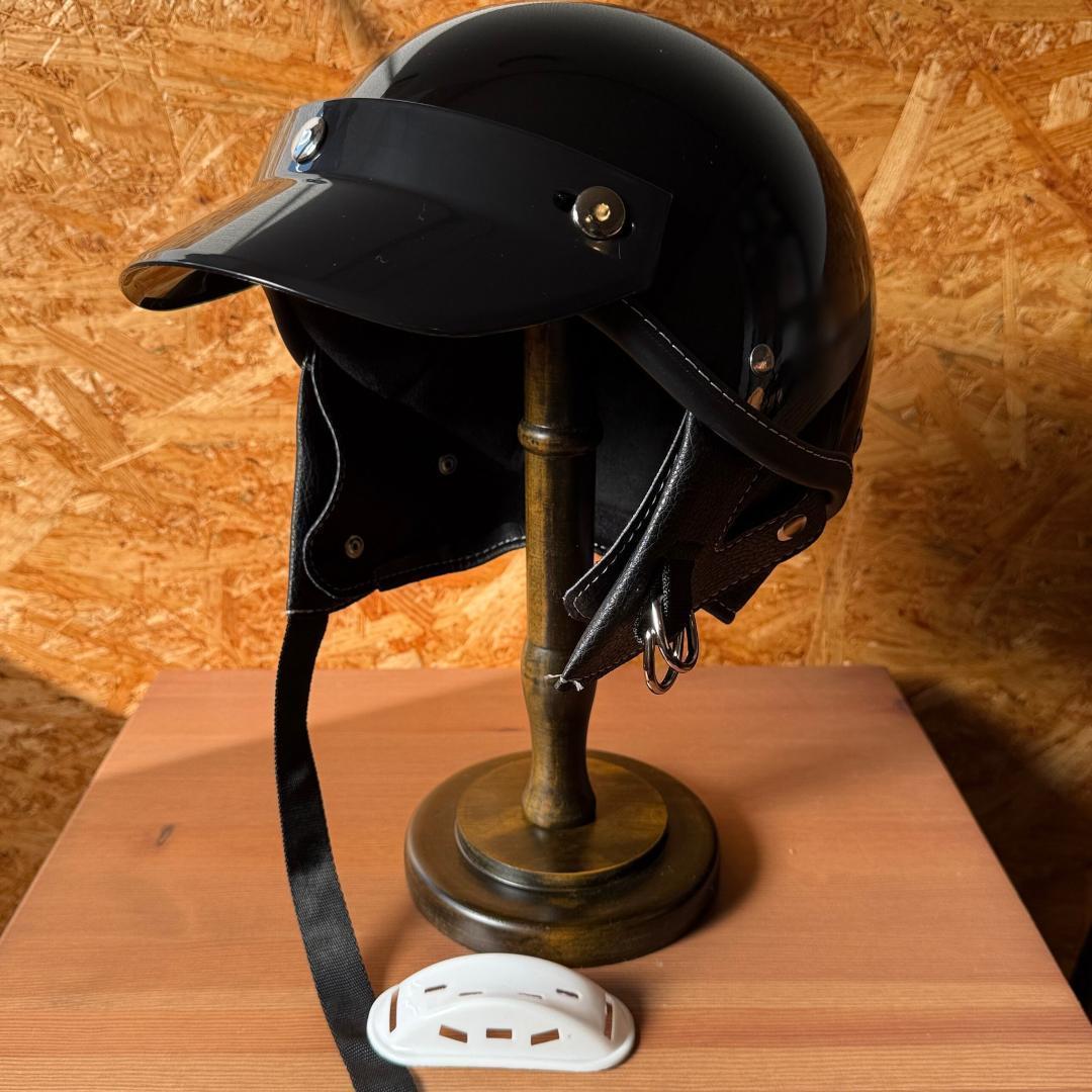 ハーフヘルメット　ショーティー　ブラック　半ヘル　検buco bell ハーフヘルメット ショーティー ブラック 検buco bell ハーレー