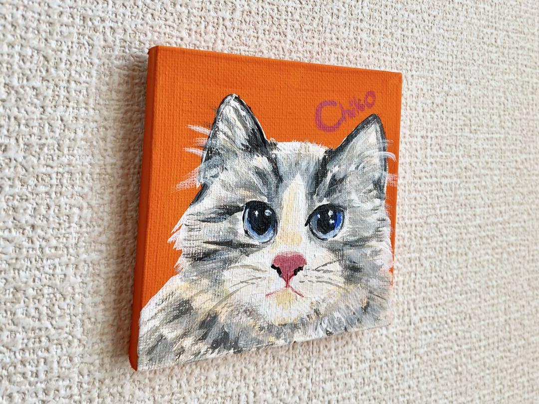 猫 ミニキャンバス アクリル画【送料無料】 - メルカリ