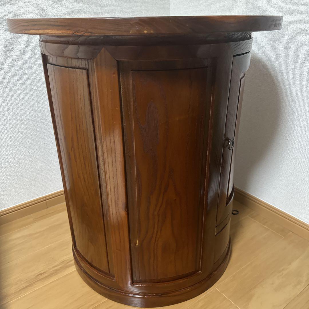 【極希少】李朝家具 丸型 小物入れ テーブル アンティーク 昭和 レトロ