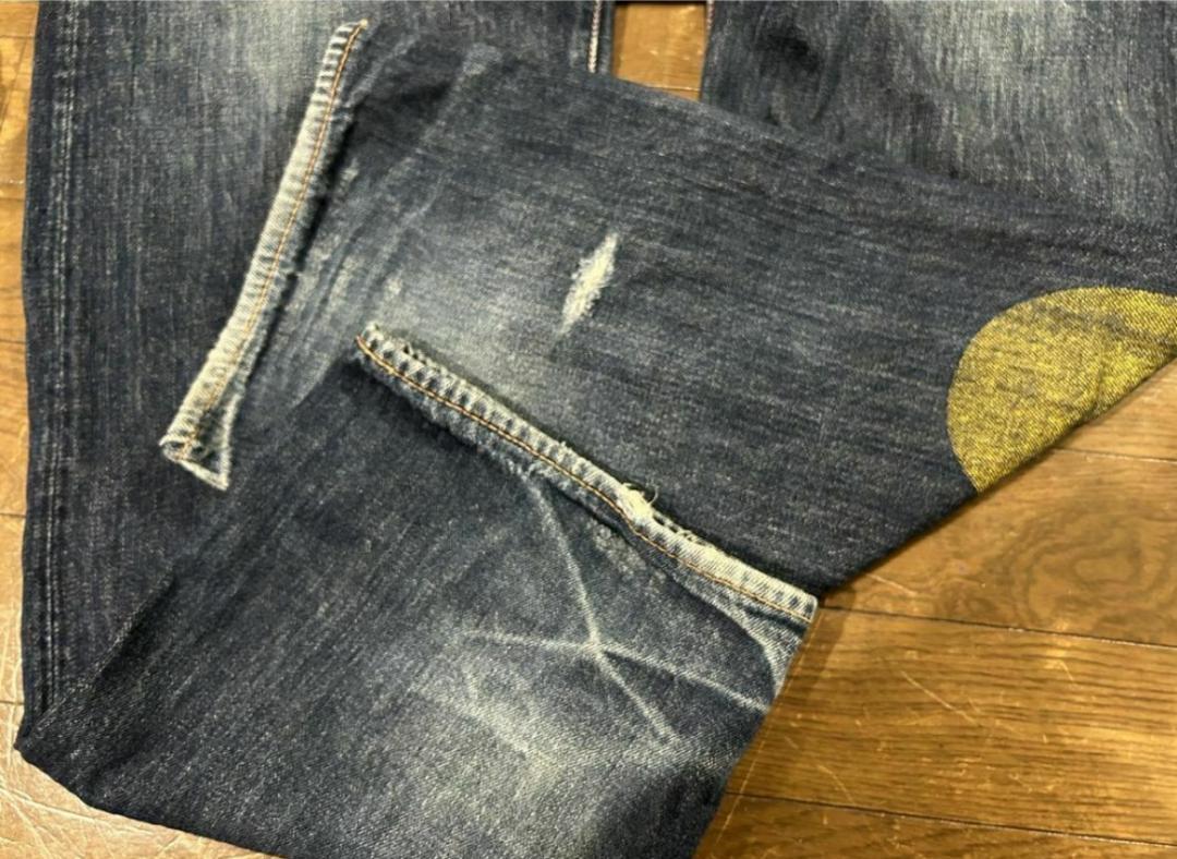 ＊YAMANE LOT2001 カモメ 大黒 セルビッチ デニムパンツ 34