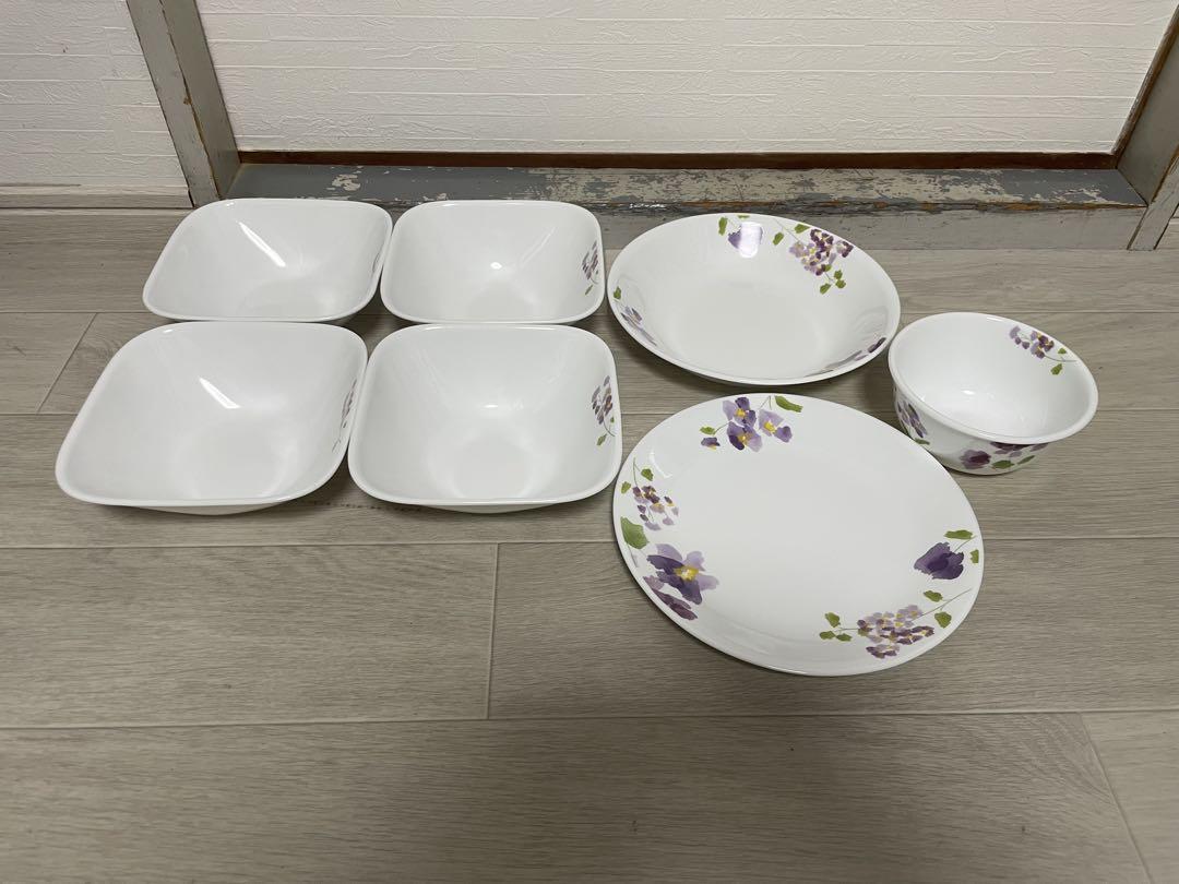 花柄陶器食器セット 8点