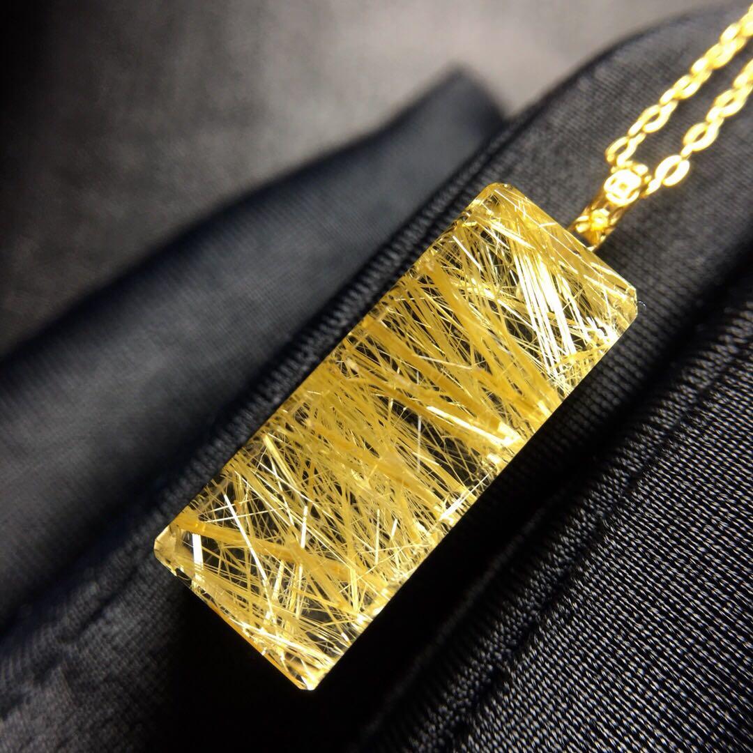 天然】タイチンルチルクオーツ ペンダントトップ k18 ,3.9g \半額SALE