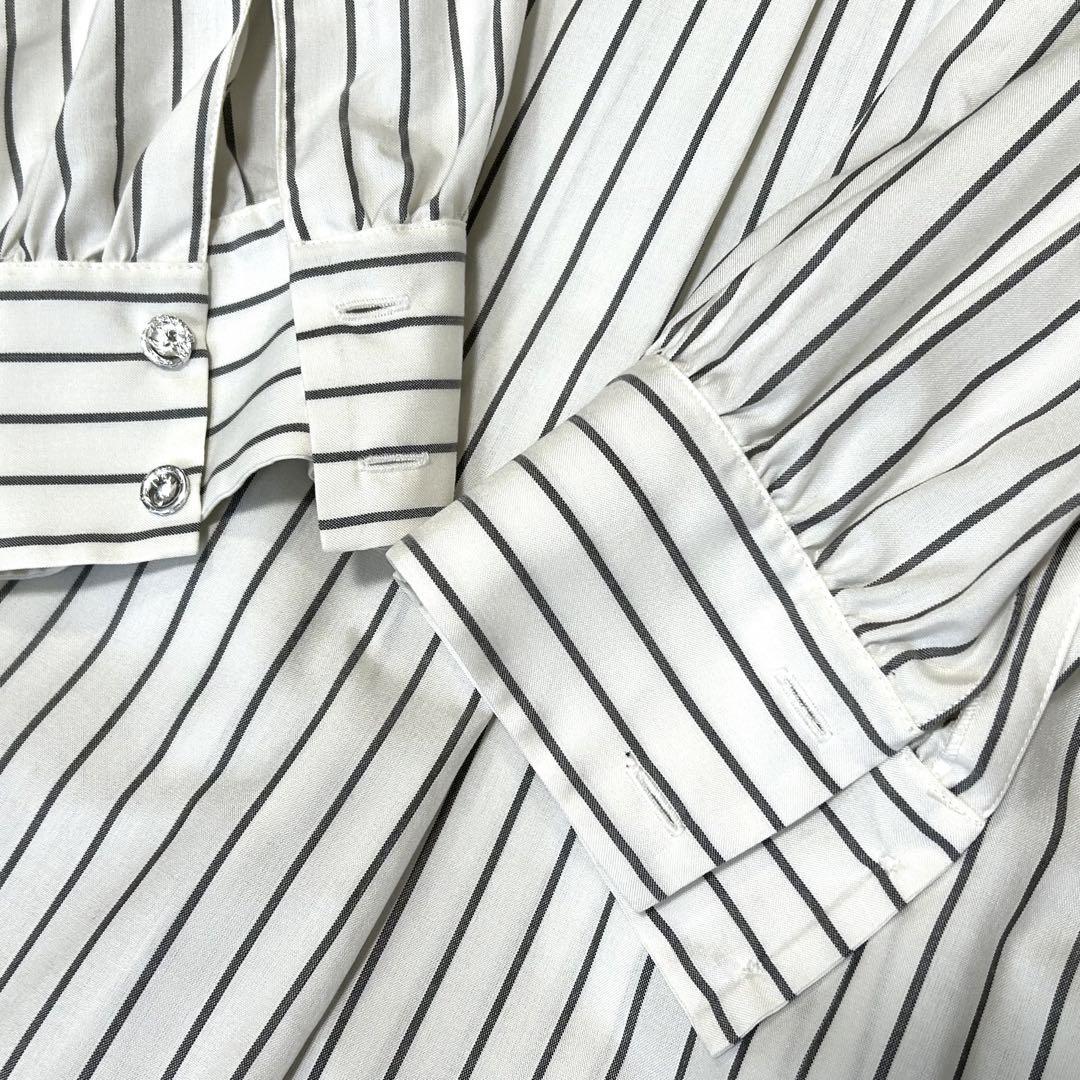 ✨美品 シルク✨23区 ワンピース ストライプ 白 XL