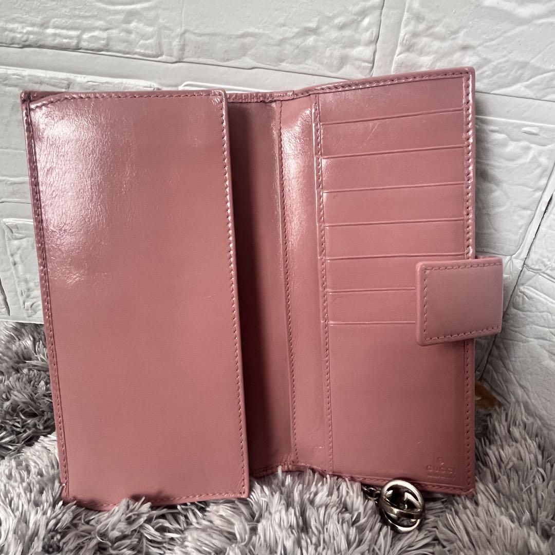 GUCCI✨GGキャンバス L字ファスナー インターロッキング ピンク