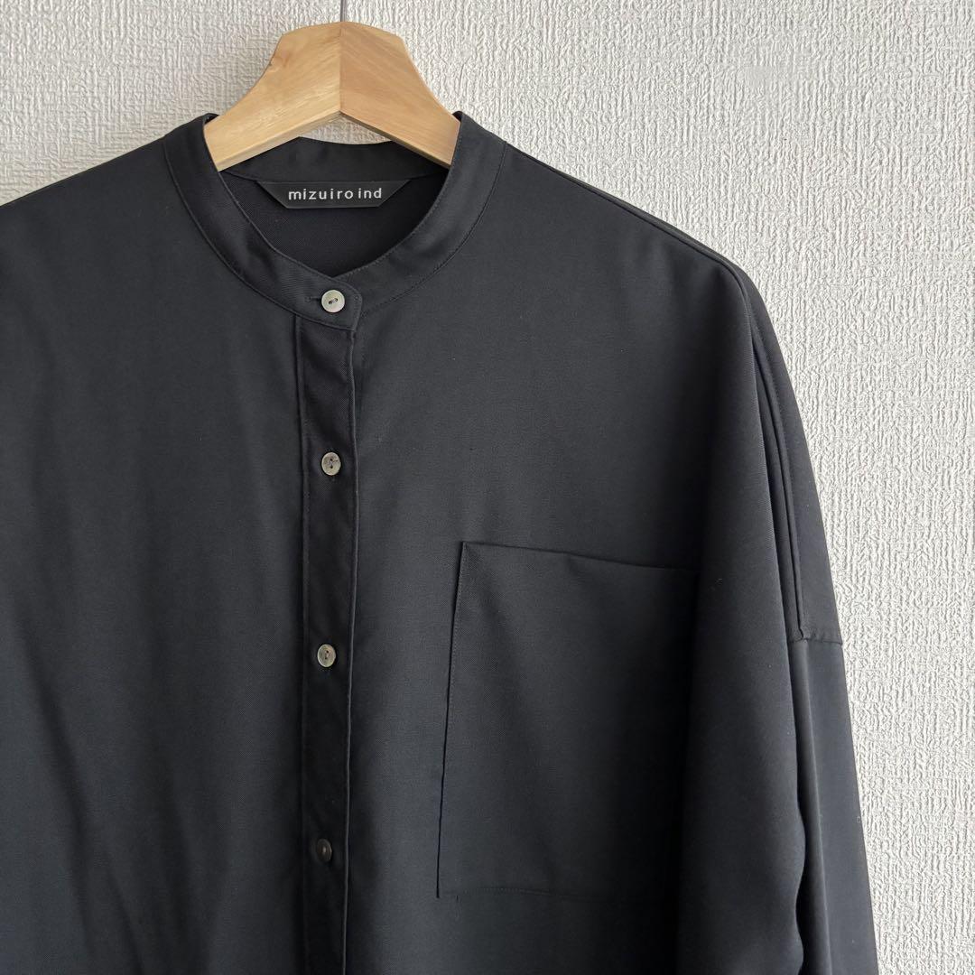 mizuiro ind バンドカラーロングシャツ+パンツ