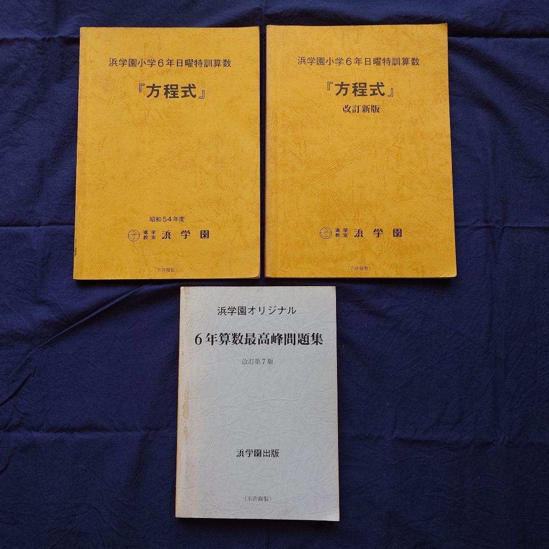 【浜学園】6年日曜特訓 算数 『方程式』改訂新版・6年算数最高峰問題集【希少品】