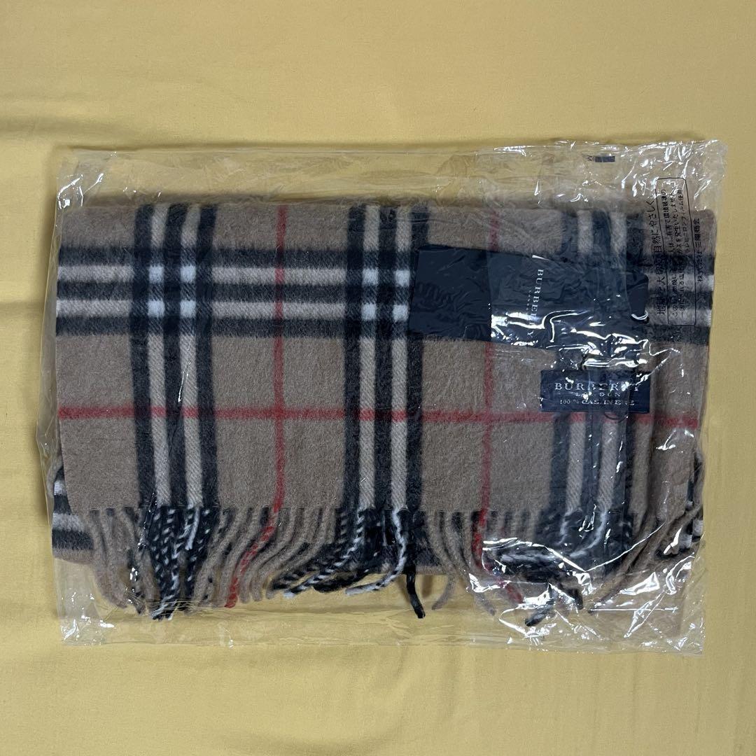 BURBERRY 100%カシミヤ チェックマフラー
