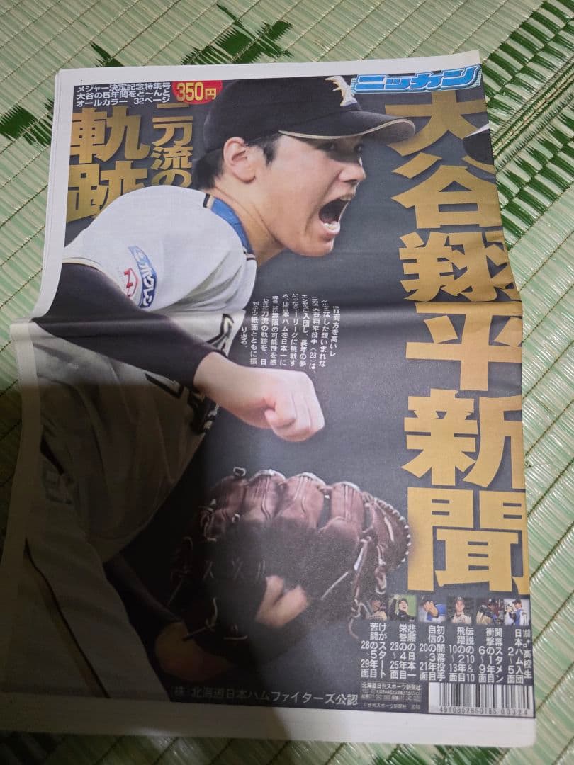 大谷翔平新聞記事多数目立った傷や汚れなし