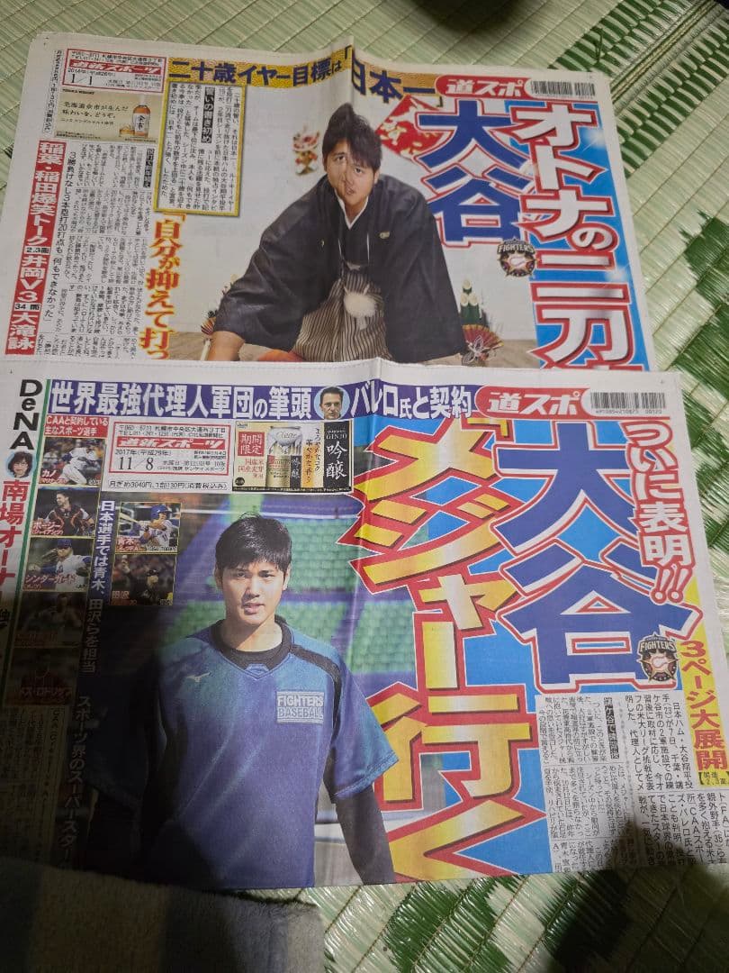 大谷翔平新聞記事多数目立った傷や汚れなし