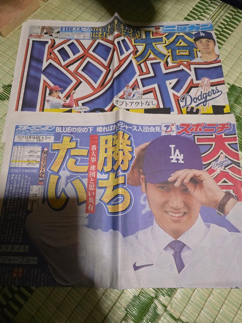 大谷翔平新聞記事多数目立った傷や汚れなし