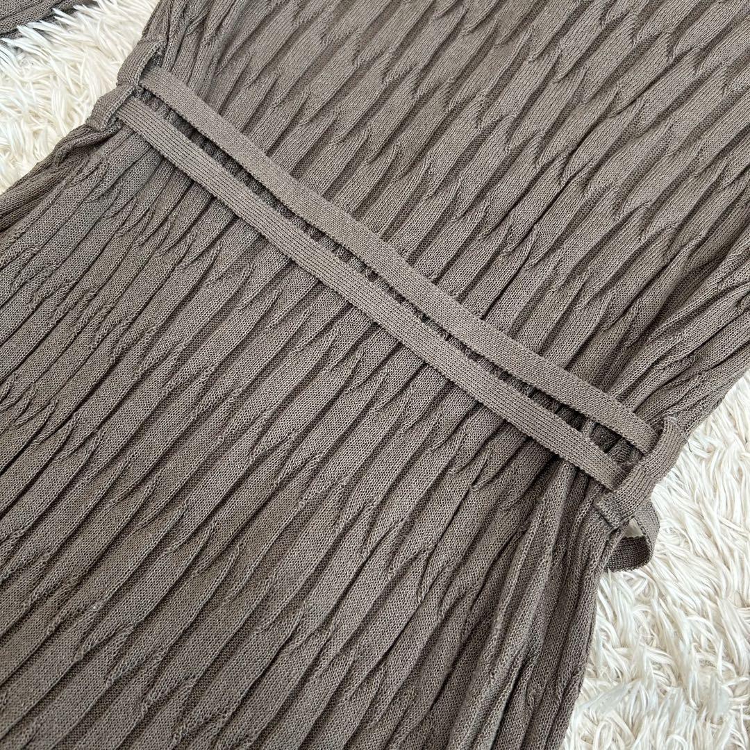 【美品】洗える♡LOUNIE ルーニィ ロングカーディガン ウエストリボン