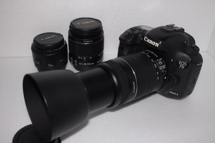 Canon EOS 7D Mark II 標準&望遠&単焦点トリプルレンズセット lxFh7-m62061112353 お得即納