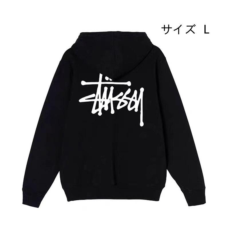 ステューシーstussyベーシックパーカーブラック 男女兼用 L