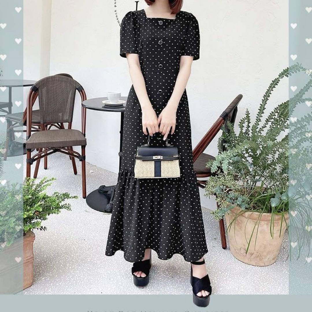 【5％OFF】 ミシェルマカロン♡ハートドット柄 メルカリ - マーメイドワンピース ワンピース