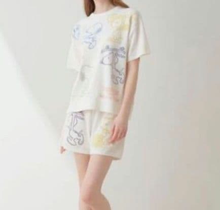 ジェラピケ♡【PEANUTS】総柄ジャガードプルオーバー&ショートパンツセット