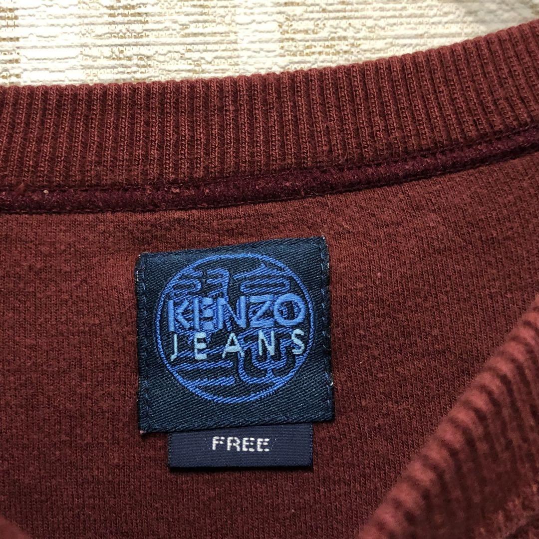 花柄刺繍 90s KENZO ケンゾー スウェット えんじ