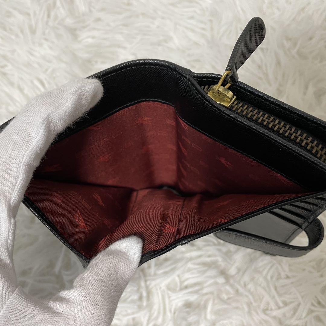 【美品】ETRO 長財布　ゴールド金具　ブラック　レザー　ペイズリー