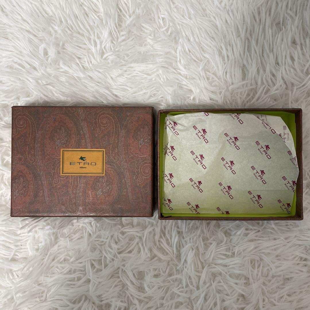 【美品】ETRO 長財布　ゴールド金具　ブラック　レザー　ペイズリー
