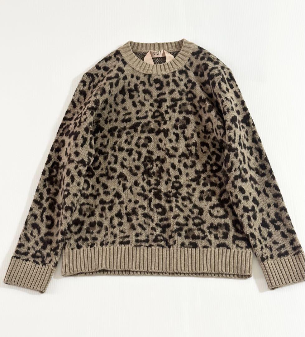 N°21 ヌメロ レオパード柄ニット 38 レディース