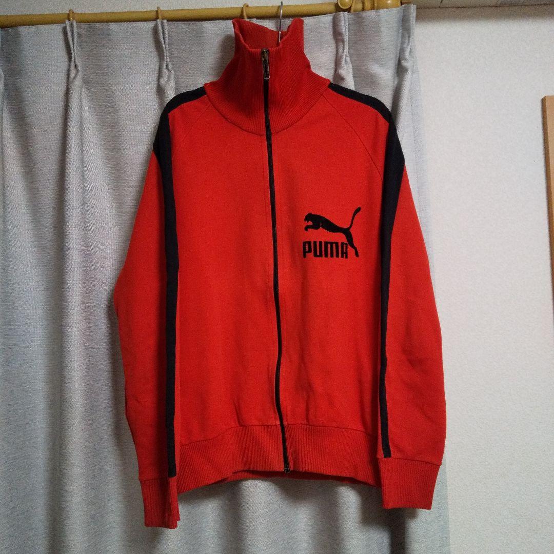60s 目付きプーマ トラックジャケット ジャージ PUMA OPTI 朱色 美品】60s PUMA トラックジャケット ジャージ vintage ドイツ製