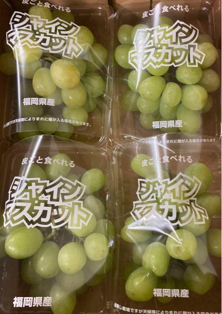 福岡県産or熊本県産 シャインマスカット 4パック入り - メルカリ