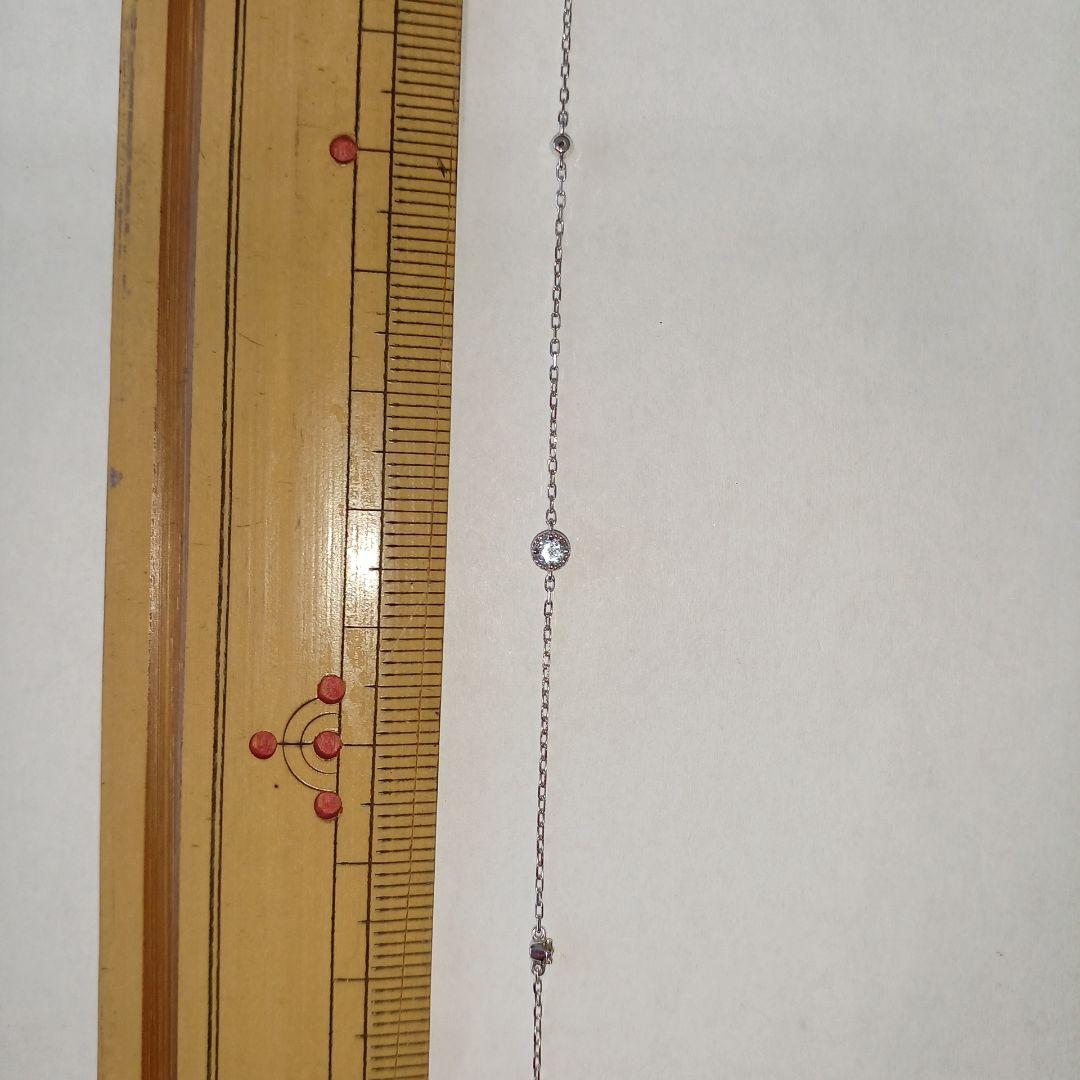 4℃　K10 ホワイトゴールド　ダイヤモンド　アクアマリン　ブレスレット