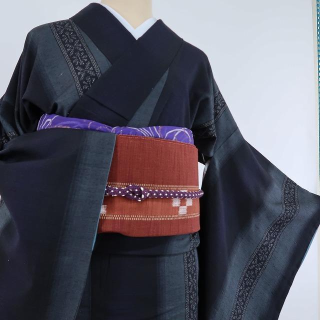 やまとお誂え 奥順謹製はたおり娘 着物“そっと明かりが灯る花道”結城 A-49