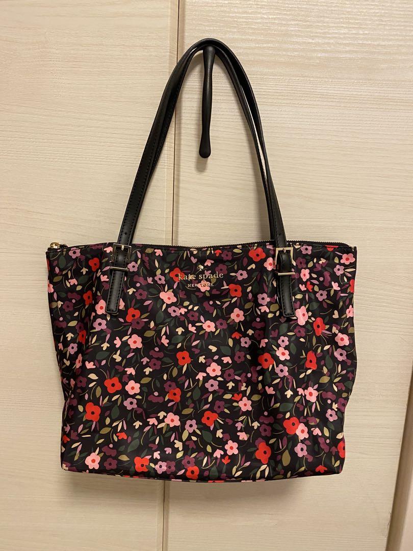 ケイトスペイド　花柄　ナイロンショルダー　バッグ