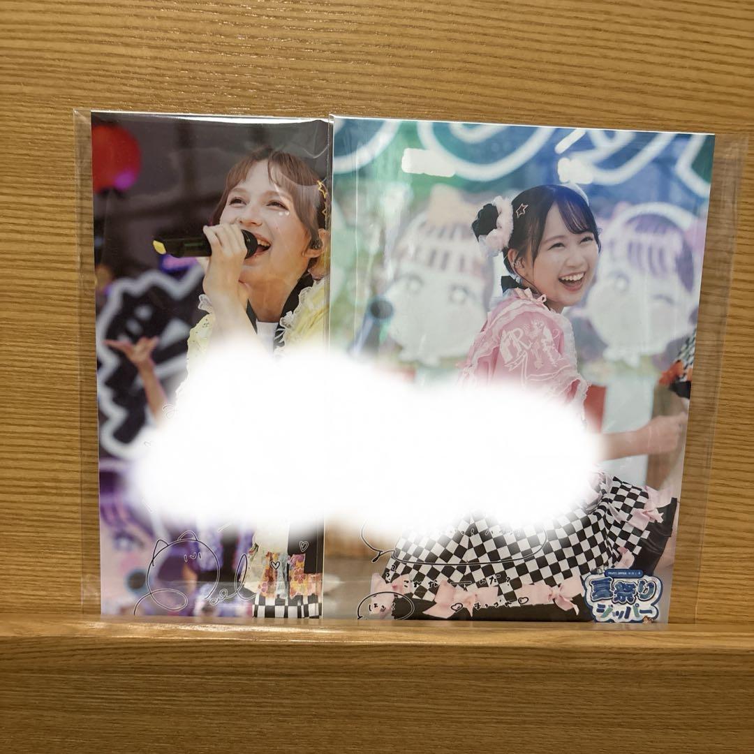夏祭りジッパー　生写真　2L 早瀬ノエル 松本かれん かえる組 プリント サイン