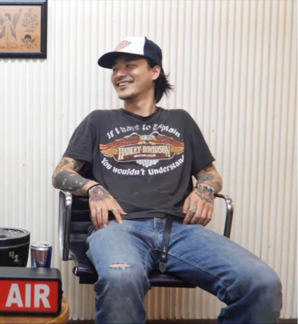 80s 山田レン オモシーチャンネル HARLEY DAVIDSON 本人着用