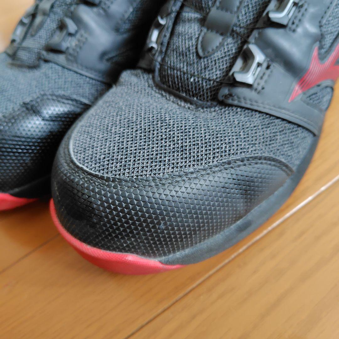 Mizuno BOAシステム 安全靴 黒/赤