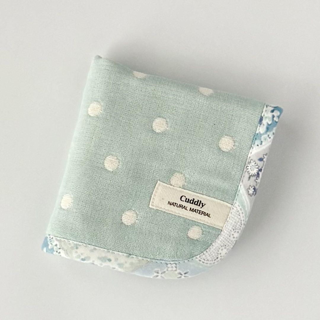 FUWARA☆ガーゼハンカチ☆ハンドメイド ドット 6重ガーゼハンカチ fuwara ハンドメイド ブルー - メルカリ