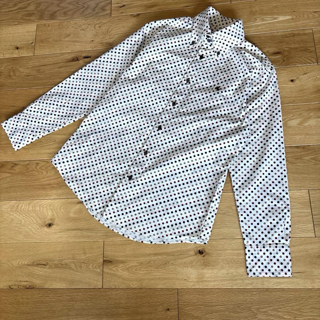 BURBERRY BLACK LABEL★オシャレなドットデザイン総柄シャツ★2