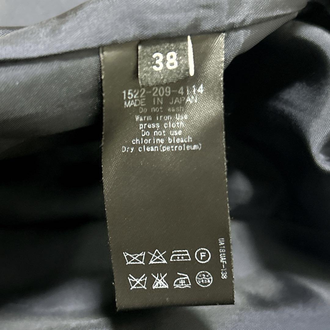 UNITED ARROWS ネイビー ストライプ シルク　スカートスーツ 38