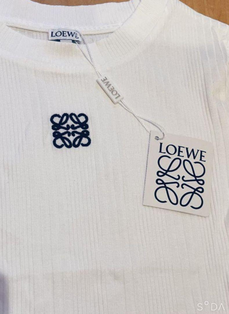 LOEWE/ロエベ/アナグラムクロップドTシャツ/トップス/新品/白/刺繍ロゴ LOEWE/ロエベ/アナグラムクロップドTシャツ/トップス/新品/白