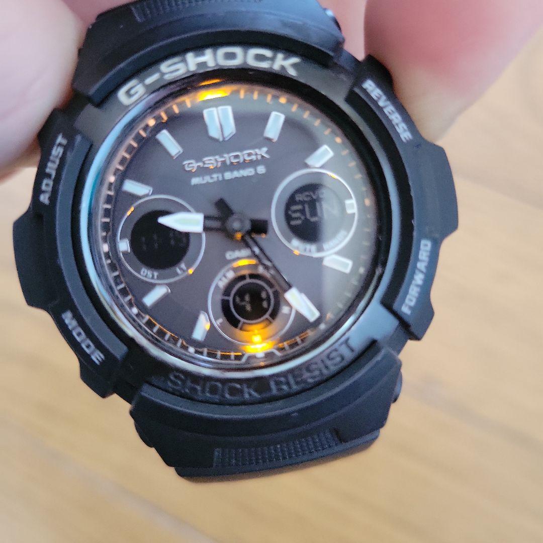 カシオ G-SHOCK AWG-M100BW 電波タフソーラー 黒 USED
