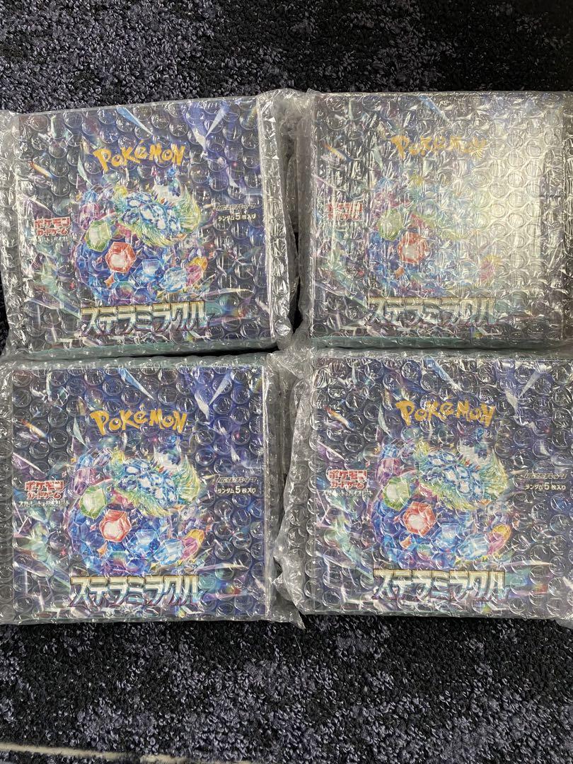 新品未開封ポケモンカードゲームステラミラクルBOXシュリンク付き4箱