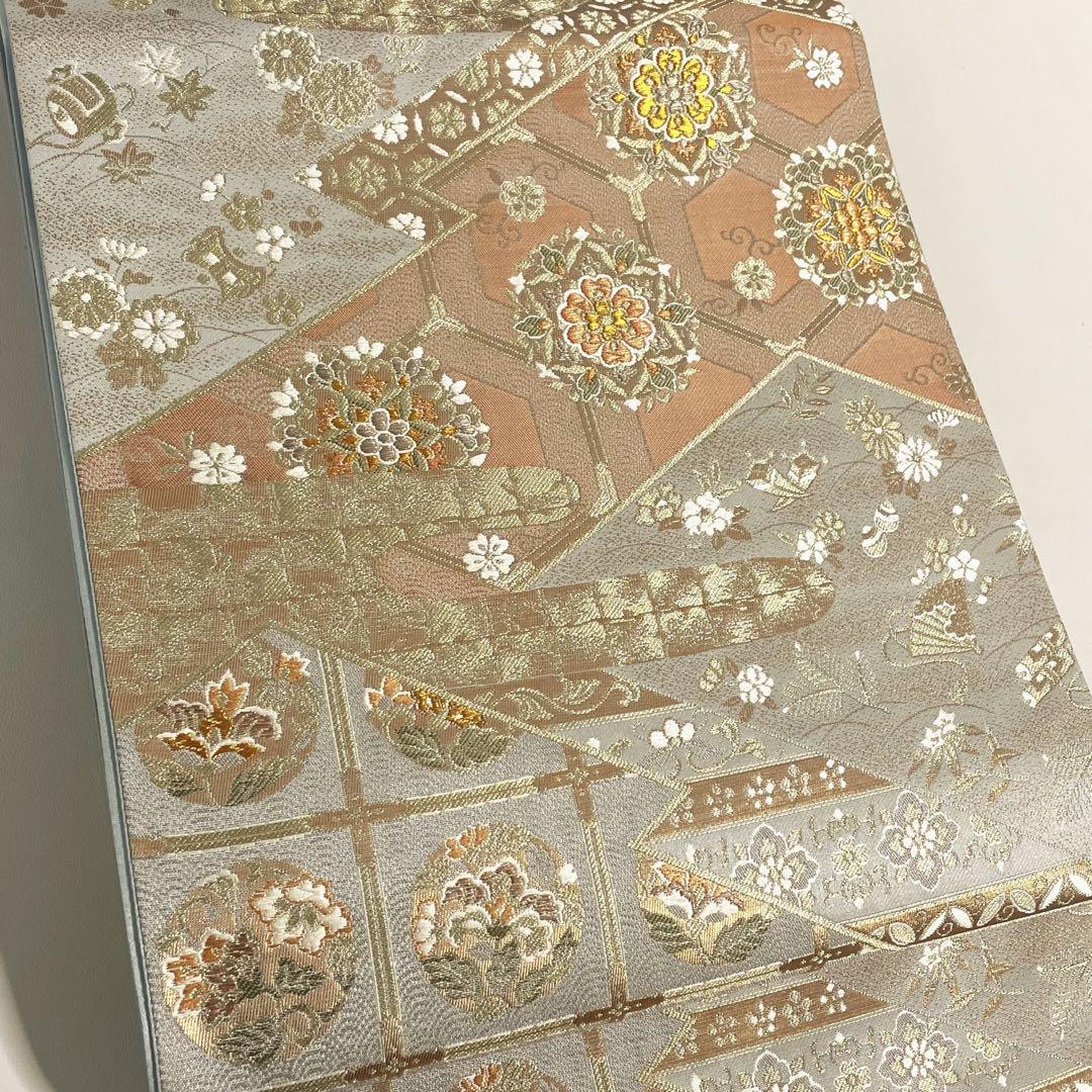 専用　M805  華文　宝尽くし　六通　正絹　袋帯　着物　未使用極美品