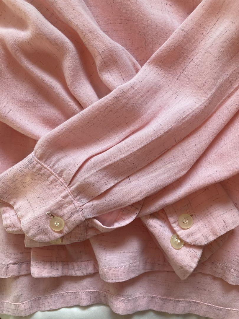 50s レーヨンシャツ　絣　カスリ　アーガイル　ピンク 50's VINTAGE レーヨンSH 