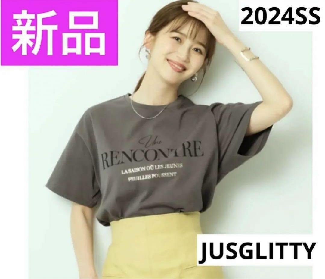 5/16まで★2024夏完売★新品★ジャスグリッティー クロップドロゴTシャツ