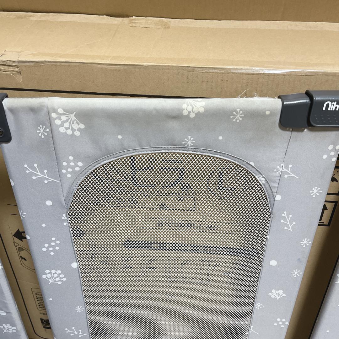 美品☘️　日本育児　おくトビラ　Lサイズ　ベビーゲート　グレー　木の実